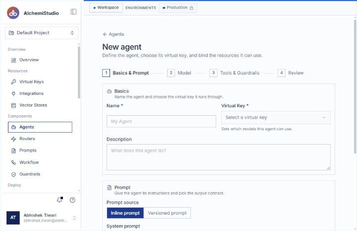 Navigate to the New Agent creation page