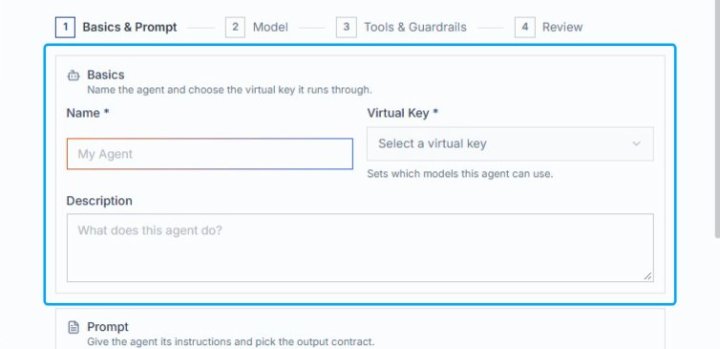 Click the Basics section to configure agent settings