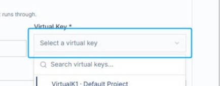 Click the Select a virtual key dropdown