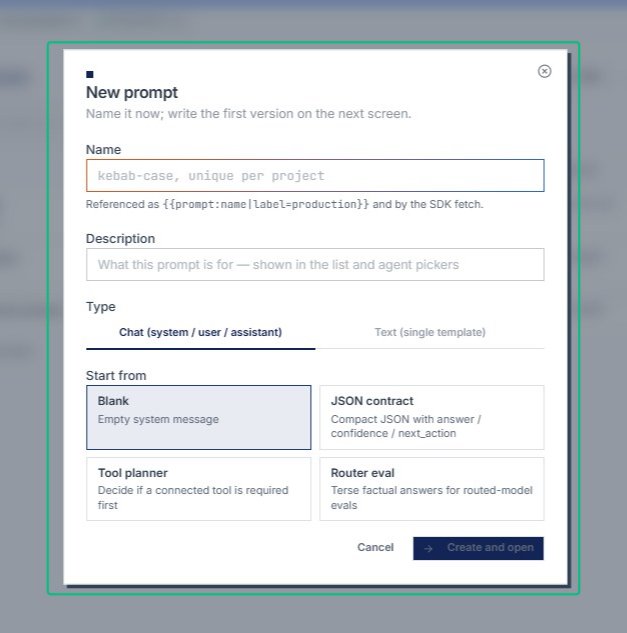 Open the New prompt dialog