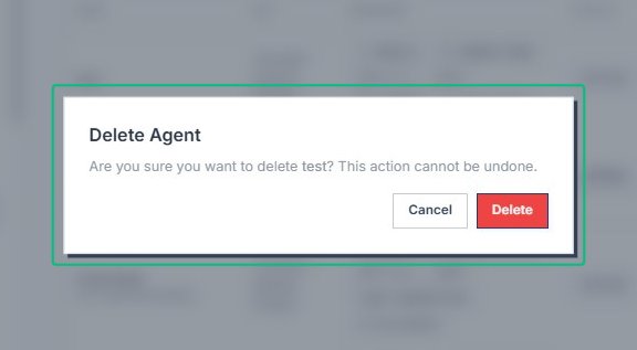 Review the Delete Agent dialog