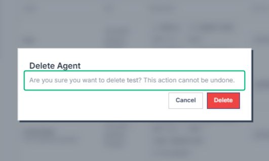 Confirm deletion