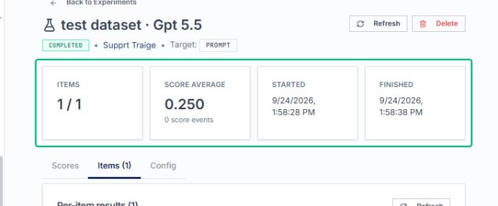 Review the experiment metrics card