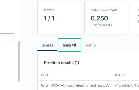 Switch to the Items tab