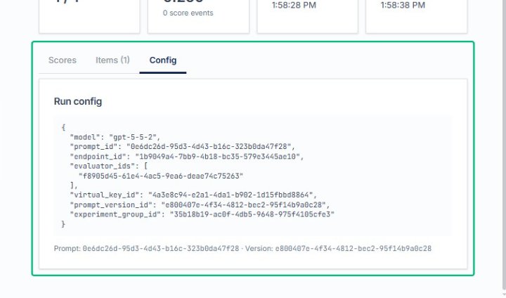 Review the Run config section