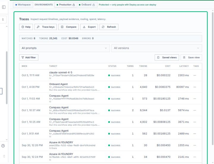 Review the Traces page overview