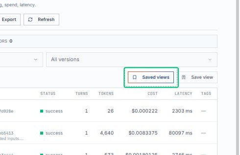 Open the Saved views menu