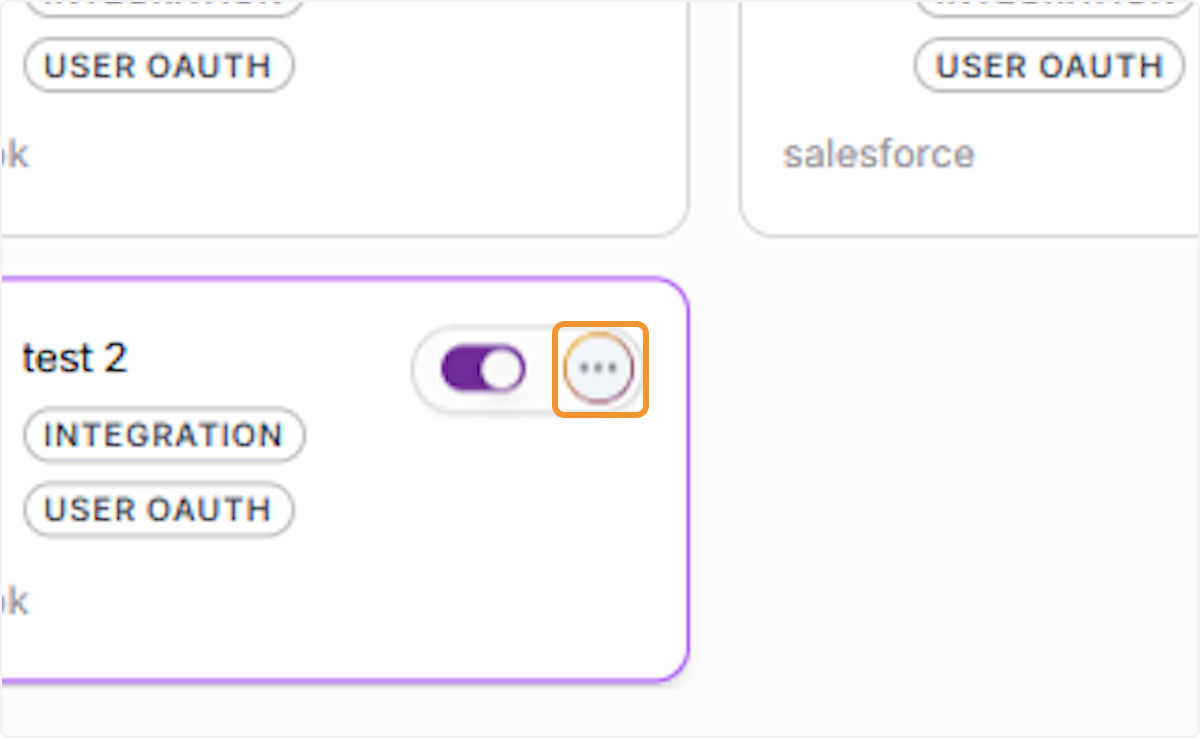 Open the Dropdown for an Integration Card