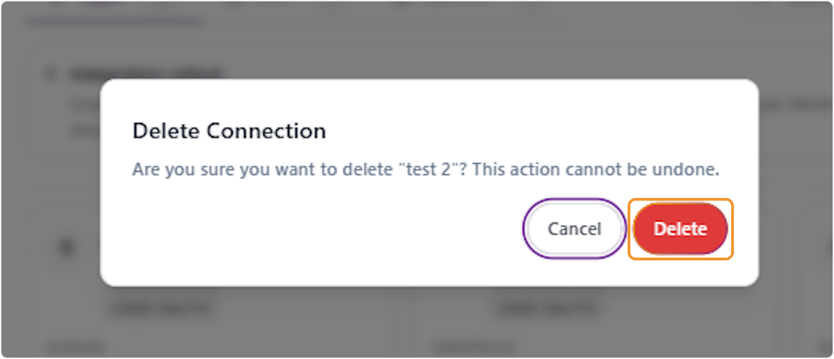 Confirm Deletion by Clicking Delete