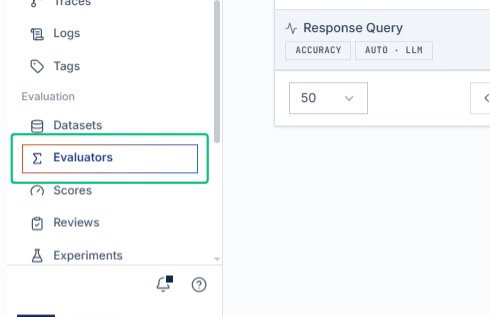 Navigate to Evaluators