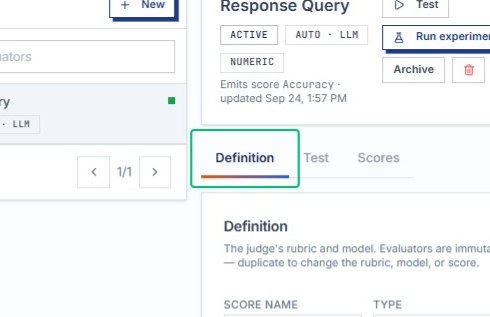Switch to the Definition tab