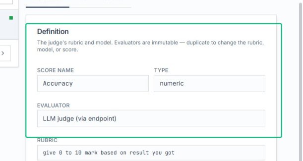 Inspect the evaluator configuration fields