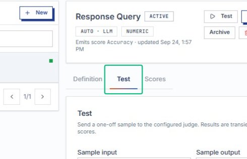 Switch to the Test tab