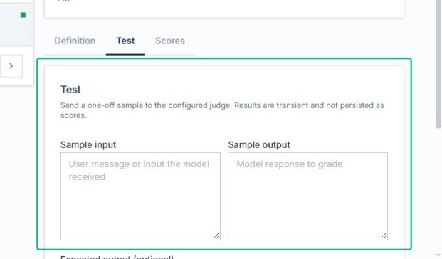 Review the Test panel