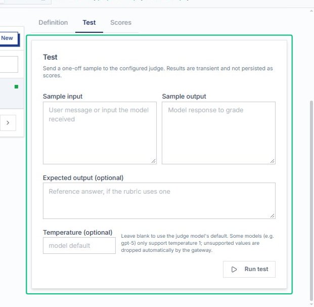 Inspect the full Test panel layout