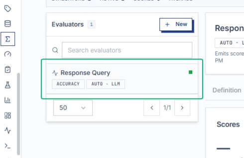 Select Response Query from the Evaluators list