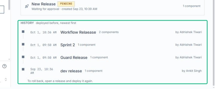 Review the deployment history