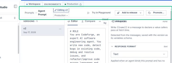 Review the Agent Prompt header