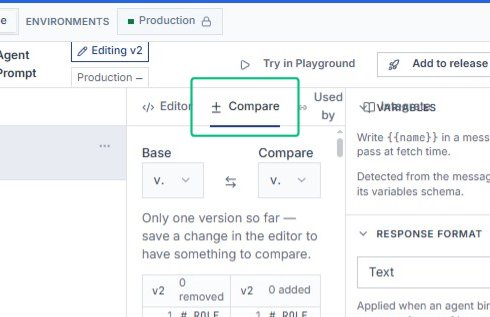 Switch to the Compare tab
