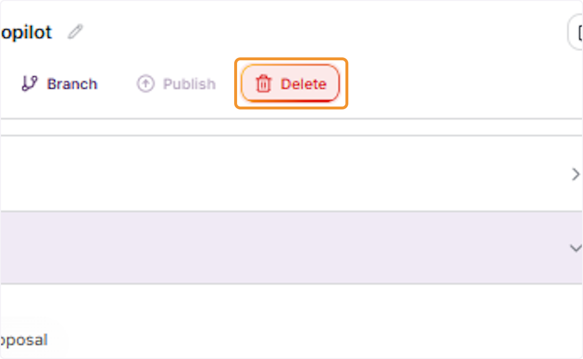 Click the Delete Button