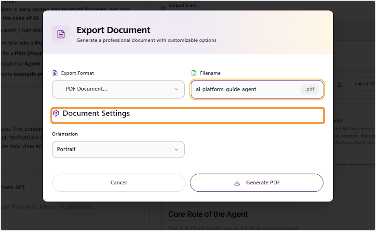 Review Document Settings