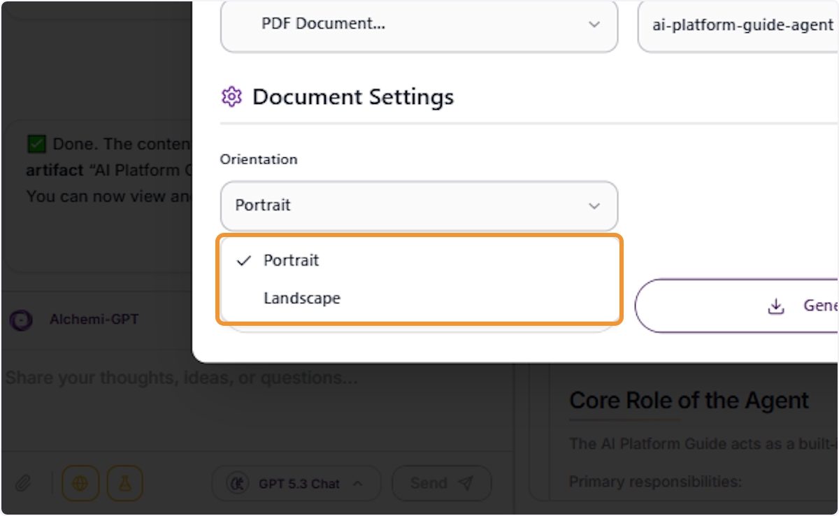 Select Page Orientation