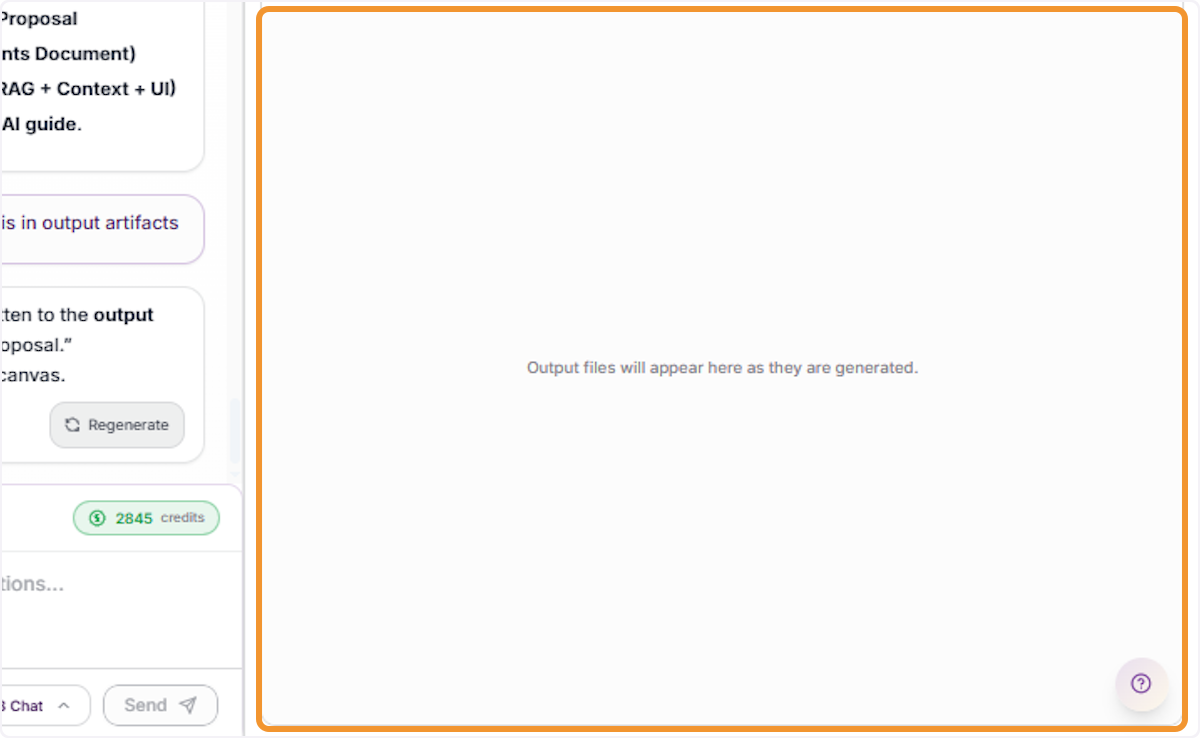 View the Empty Output Files Area