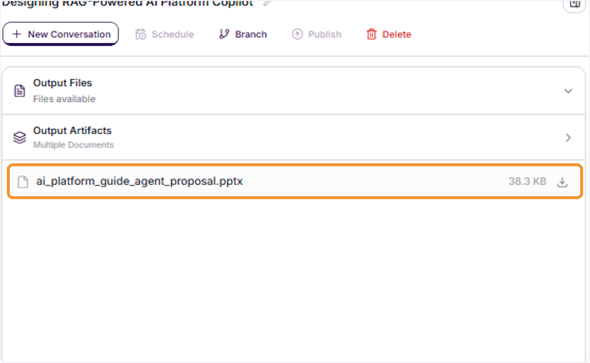 Confirm Generated File in Output Files