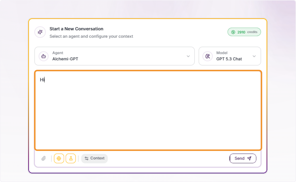 Type a Message in the Text Field