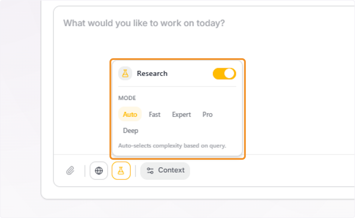 View Research Mode Options