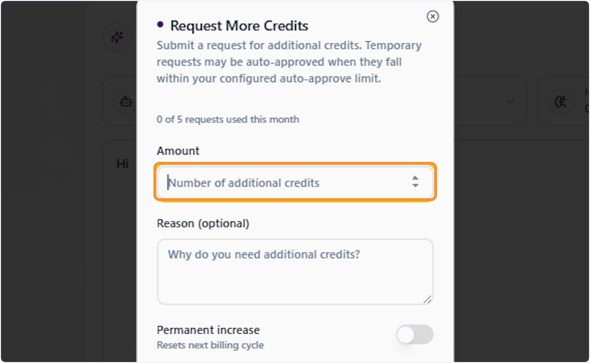 Enter the Credit Amount