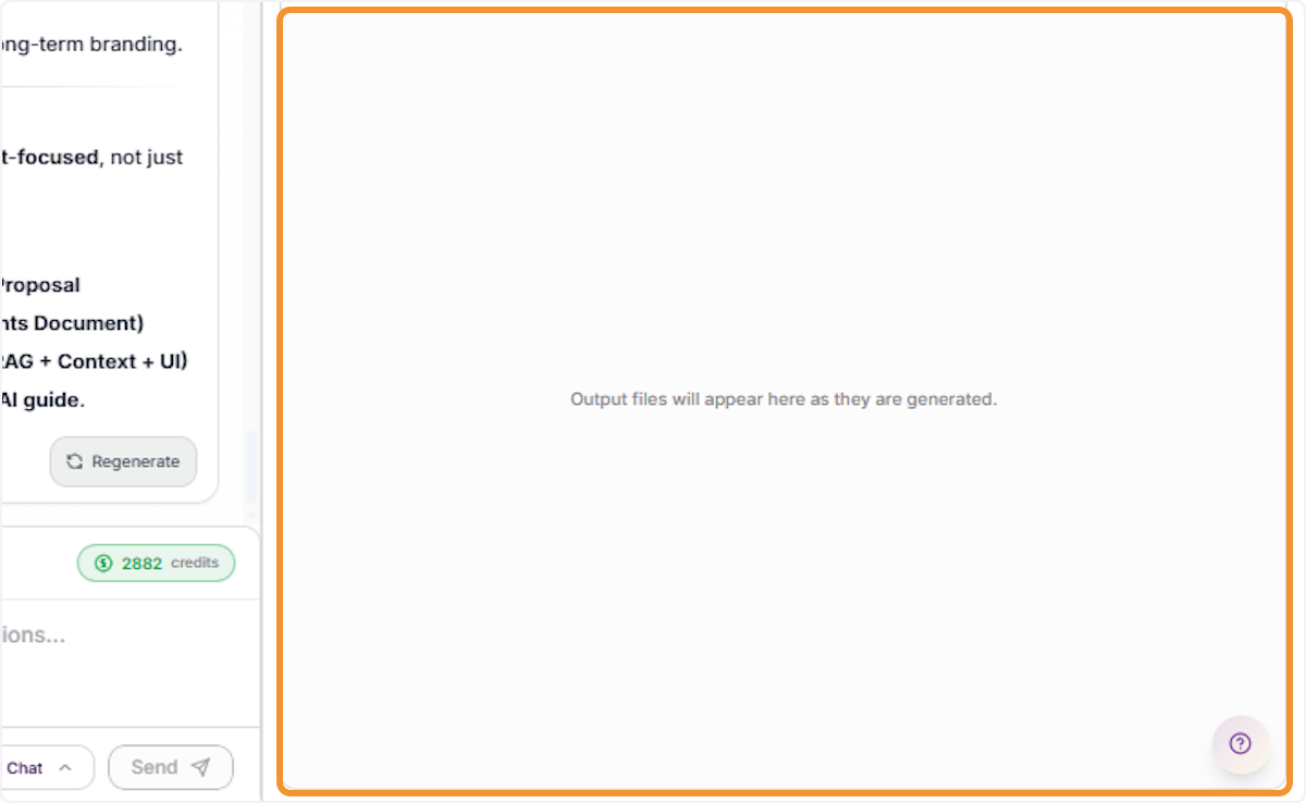 View the Empty Output Files Area