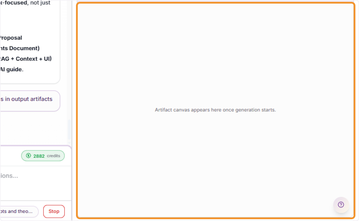 View the Artifact Canvas Placeholder