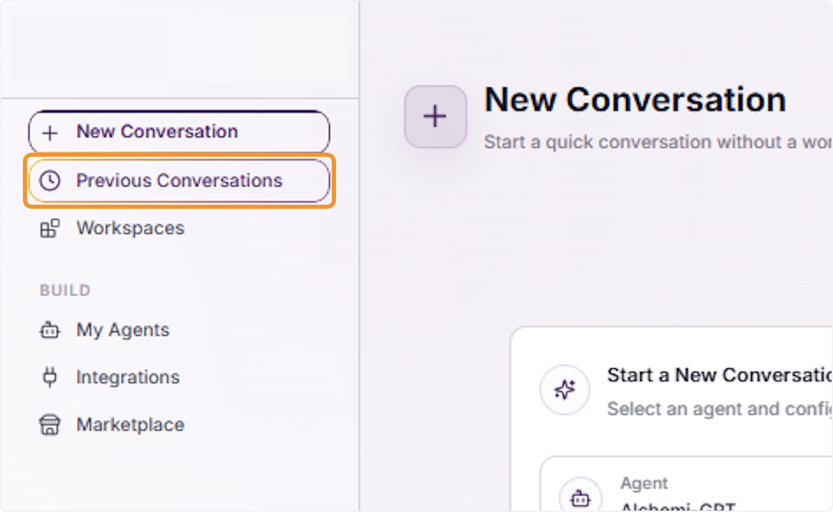 Navigate to Previous Conversations