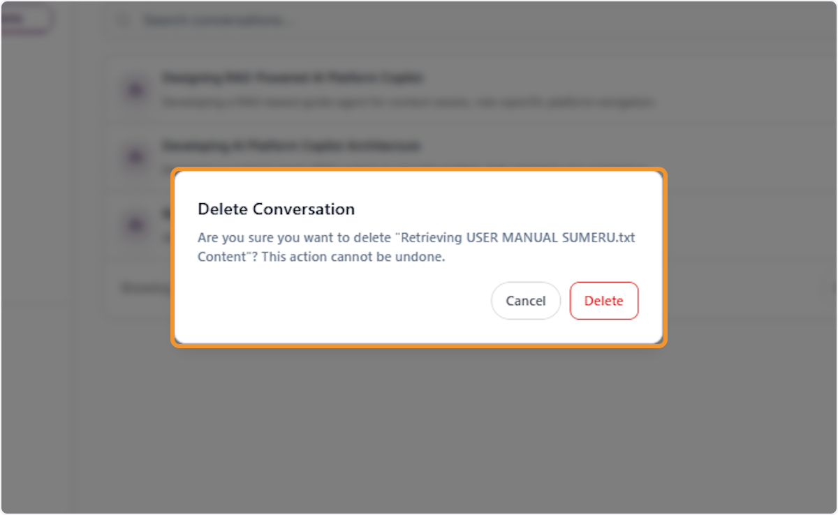 Click Delete Conversation