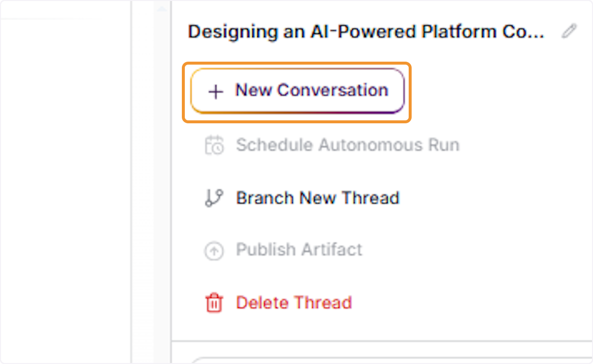 Start a New Conversation from the Output Pane