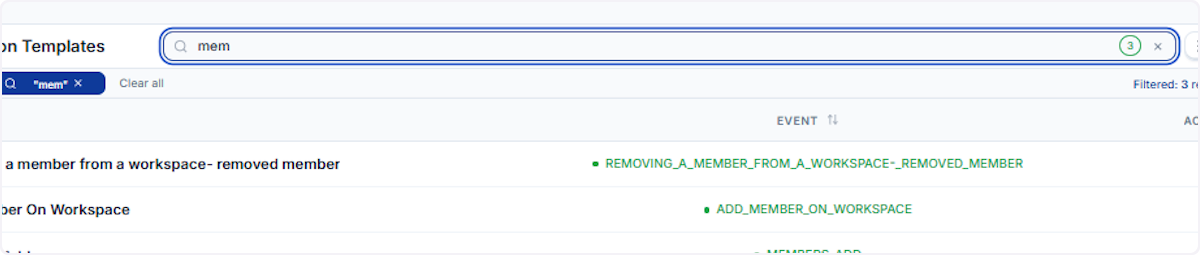 Search for a Specific Template