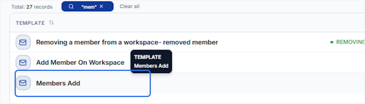 Select a Template from the Filtered Results