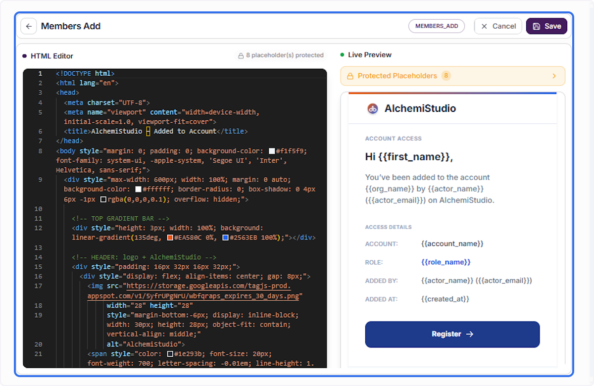 Review the HTML Editor and Live Preview