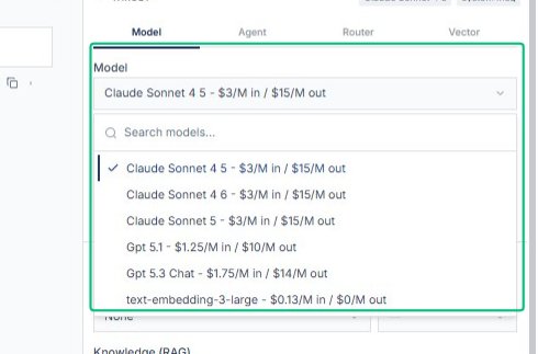 Review the configuration panel