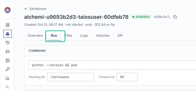 Switch to the Run tab