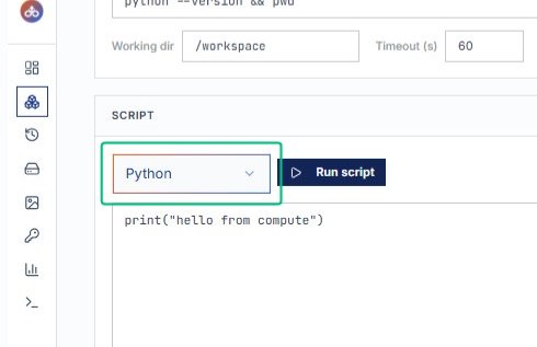 Open the Python language selector