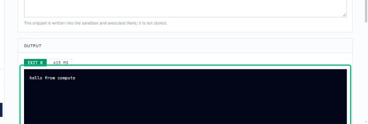 Review the hello from compute output