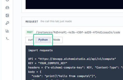 Switch to the Python tab
