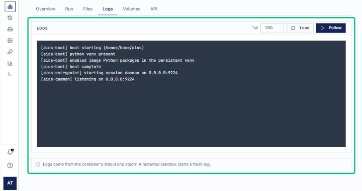 Review the LOGS section