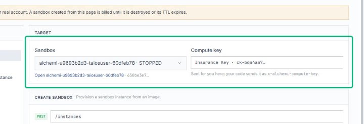 Review the sandbox configuration area
