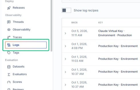 Navigate to Logs